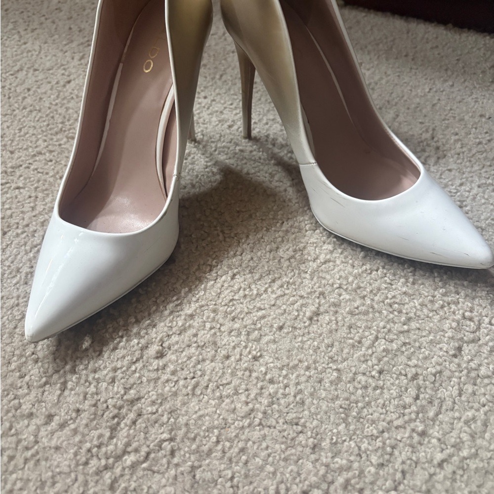 Aldo White Pointed-Toe Stiletto Heels